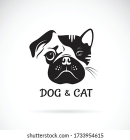 Vector of dog and cat face design on a white background. Pet. Animal. Easy editable layered vector illustration.