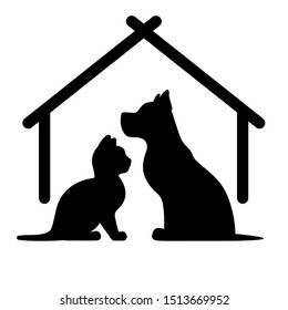 vector dog and cat house animals