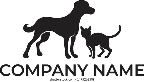 Vector dog and cat logo design business healthcare