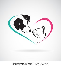 Vector of dog and cat on a white background. Pet. Animals. Easy editable layered vector illustration. 