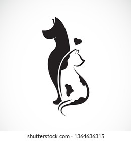 Vector of dog and cat on a white background. Pet. Animals. Easy editable layered vector illustration.