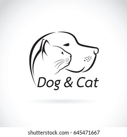 Vector of a dog and cat on white background. Pet.
