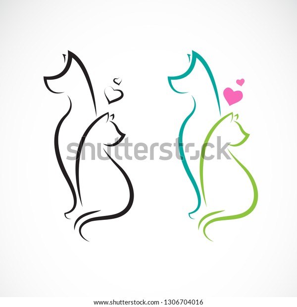 Vector Dog Cat On White Background Stock Vector Royalty Free