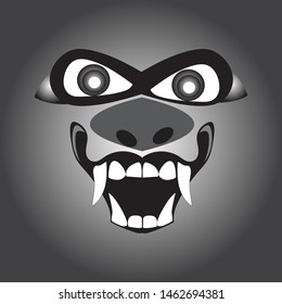 Vector of dog face design on a white background. Animal. vector illustration