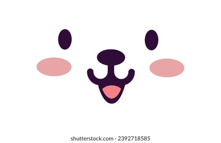 Vector dog face on isolated background.
