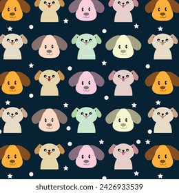 Vector dog face pattern design