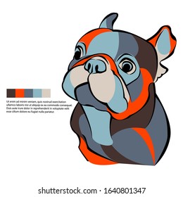 Vector dog French bulldog icon flat design.
French bulldog.