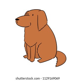 vector of dog, golden retriever