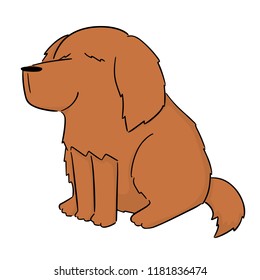 vector of dog, golden retriever