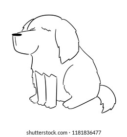 vector of dog, golden retriever