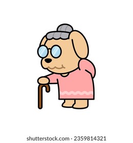 Vector Dog Granny Flat Illustration
