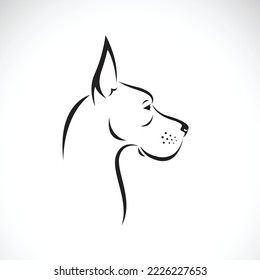 Vector of dog great dane design on white background. Pet. Animals. Easy editable layered vector illustration.