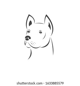 Vector of a Dog head Colour Black. Pet. Animal. logo or icon. symbol. Mammals. Cute. Art picture. on white background
