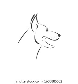 Vector of a Dog head Colour Black. Pet. Animal. logo or icon. symbol. Mammals. Cute. Art picture. on white background