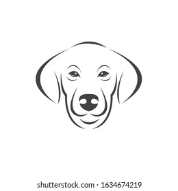 Vector of a Dog head Colour Black. Pet. Animal. logo or icon. symbol. Mammals. Cute. Art picture. on white background