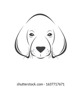 Vector of a Dog head Colour Black. Pet. Animal. logo or icon. symbol. Mammals. Cute. Art picture. on white background