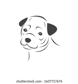 Vector of a Dog head Colour Black. Pet. Animal. logo or icon. symbol. Mammals. Cute. Art picture. on white background