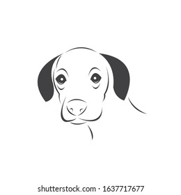 Vector of a Dog head Colour Black. Pet. Animal. logo or icon. symbol. Mammals. Cute. Art picture. on white background