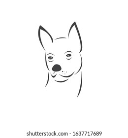 Vector of a Dog head Colour Black. Pet. Animal. logo or icon. symbol. Mammals. Cute. Art picture. on white background