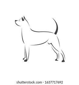 Vector of a Dog head Colour Black. Pet. Animal. logo or icon. symbol. Mammals. Cute. Art picture. on white background