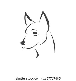 Vector of a Dog head Colour Black. Pet. Animal. logo or icon. symbol. Mammals. Cute. Art picture. on white background