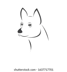 Vector of a Dog head Colour Black. Pet. Animal. logo or icon. symbol. Mammals. Cute. Art picture. on white background