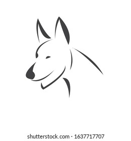 Vector of a Dog head Colour Black. Pet. Animal. logo or icon. symbol. Mammals. Cute. Art picture. on white background
