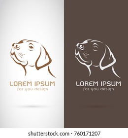 Vector of dog head design on white background and brown background, Logo, Symbol, label, Animals