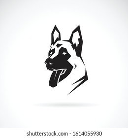 Vector of dog head (German shepherd) on white background. Pet. Animals. Easy editable layered vector illustration.