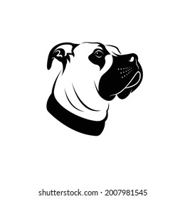 Vector of a dog head (Great Dane or German Mastiff or Danish Hound) on white background. Pet. Animal. Easy editable layered vector illustration.