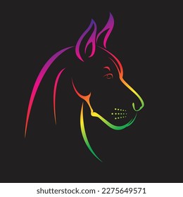 Vector of a dog head (Great Dane) design on black background. Pet. Animals.