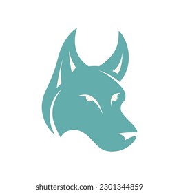 Vector dog head icon on white background for graphic or web design. Simple illustration