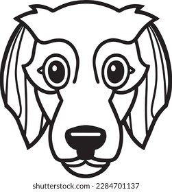 It's a vector Dog head line art shape. It's high quality editable and printable file. You can use it for coloring page and your own work.