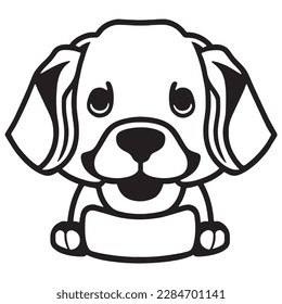 It's a vector Dog head line art shape. It's high quality editable and printable file. You can use it for coloring page and your own work.
