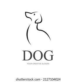 vector de una plantilla de diseño de ilustración de logotipo de cabeza de perro
