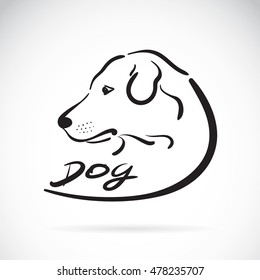 Vector of a dog head logo on white background. Dog labrador Icon