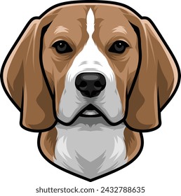 vector dog head for logos and illustrations