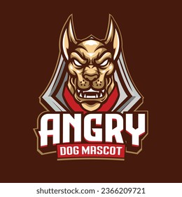 Vector dog head mascot logo for sport and esport logo template