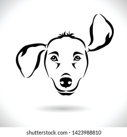 Vector of a dog head on white background. for design  you.