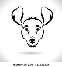 Vector of a dog head on white background. for design  you.