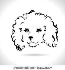 Vector of a dog head on white background. for design you.