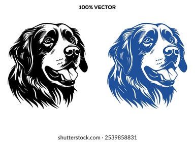Vector de una cabeza de perro sobre fondo blanco