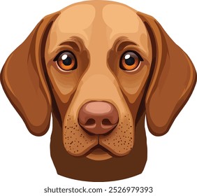 vector dog head with a white background