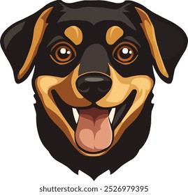 vector dog head with a white background