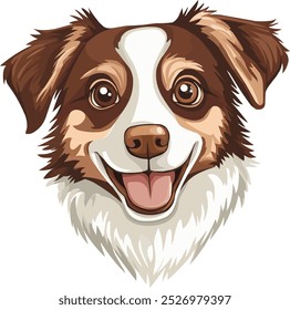 vector dog head with a white background