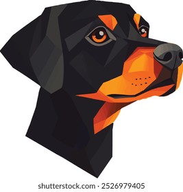 vector dog head with a white background