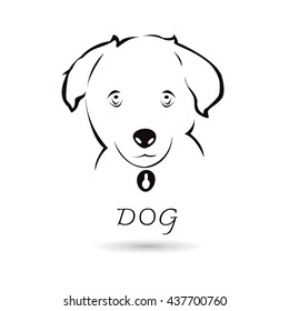Vector dog head for your design on white background