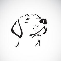 Vector Of A Dog Head(Labrador Retriever) On White Background, Pet. Animals.
