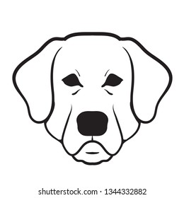 Vector of a dog head(Labrador Retriever) on white background, Pet. Animals. - Vector
