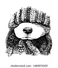 Vector of a dog head(Labrador Retriever) on white background, Pet. Animals.